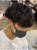 長野松本シャドウパーマ波巻きスパイラルパーマメンズマッシュ