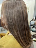 セミロング　酸性ストレート　メテオカラー