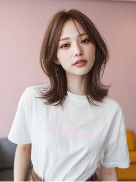 ミー 岡崎(mii) 外はねレイヤーボブ×ブラウンーベージュ[岡崎.北岡崎]