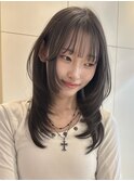韓国風/レイヤー/前髪カット/オリーブ/透明感/ハッシュカット