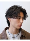 天神メンズパーマルーズパーマシャドウパーマセンターパート緩め
