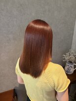 マルクヘアケア(MALQ HAIR CARE) 艶感ピンクオレンジ×ストレートミディアム