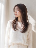 ドット ヘアー ジェム(dot.hair gem)&nbsp;レイヤーロング/暗髪グレージュ/シースルーバング