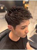くせ毛風パーマショートレイヤーソフトツーブロックテクノR