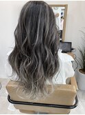 【HAIR  One木下】バレイヤージュ×シルバーアッシュ