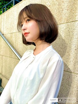 レーヴバイロンド 仙台(Reve by Lond) 韓国風テリちゃんボブタンバルモリ前髪　グレーベージュ