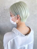 アルバム 池袋(ALBUM)&nbsp;耳掛けショートミントブルー_フルバングレッドブラウン_ba324001