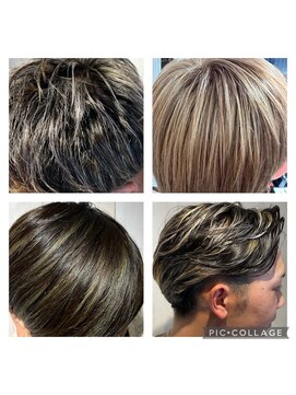 メンズヘアーサロン ヴォヤージュ ヘアー アンド フェイス(Voyage) メッシュキャップ ハイライト ハイトーンカラー