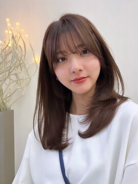 アンフィニー 銀座(ANFINI) ナチュラルレイヤーカットシースルーバングシアーベージュ