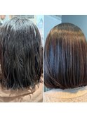 自然なストレートヘアを叶える、プレミアム髪質改善縮毛矯正