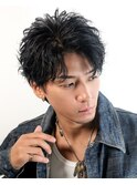 アップバングショートセンターパート波巻きツイストスパイラル