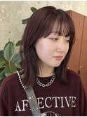 栄ナチュラル大人可愛い韓国ボブ　バーガンディー