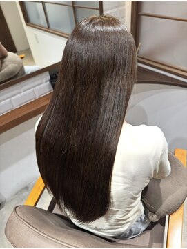 髪質改善ストレート×グレージュ