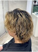 熊本メンズカット サーフカール 抜きっぱなしブロンド