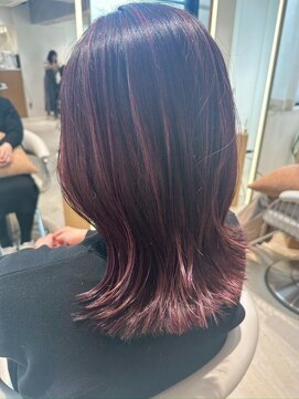 コンティロミー(CONTI ROMMY.) くびれミディアムシャギーウルフダークパープル◎20代~50代