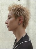 ベリショスパイキーショートべリーショートアップバングメンズ