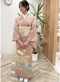 色留袖レンタル　着付け　ヘアセット　着物　結婚式