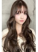 韓国風くびれレイヤーカットハッシュカットミルクティーベージュ