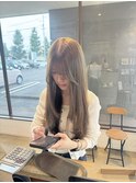 ブリーチなしダブルカラー透明感オリーブベージュ