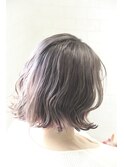 【グレージュ×ラベンダー☆インナーカラーボブ】