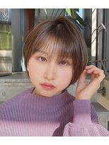 ロンド ストラーダ 心斎橋(Lond strada)&nbsp;【津賀　涼】ショートグレージュカラーボブウルフココアベージュ