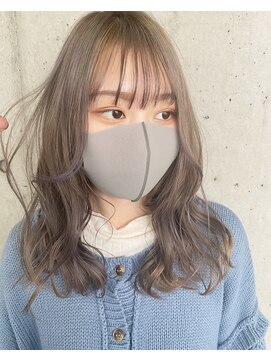 ガルボ ヘアー(garbo hair) #グレージュ#ヘアカラー#初カラー#ケアブリーチ#下村カラー