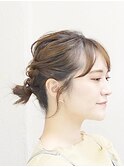 編み込み風アップヘアアレンジ