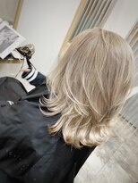 ナンバー エアロ 横浜(N° +aero) 韓国ヘア/マロンベージュ/シースルーバング/くびれミディ