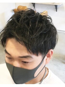 オレンチメンズヘアー(ORENCHI MEN'S HAIR) アップバングショート黒髪ツーブロック刈り上げ2wayショートO15