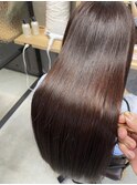 30代40代髪質改善ココアブラウン艶感ストレート透明感赤み消し