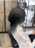 レイヤーカットくびれヘアカットウルフカットインナーカラー