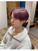【マッシュセンターパート】ピンクバイオレットカラー