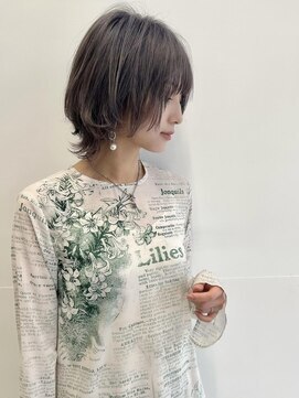 ダブルトーキョー シブヤ(W-TOKYO SHIBUYA) ラベンダーグレージュ×ネオウルフボブウルフ　ウルフカット