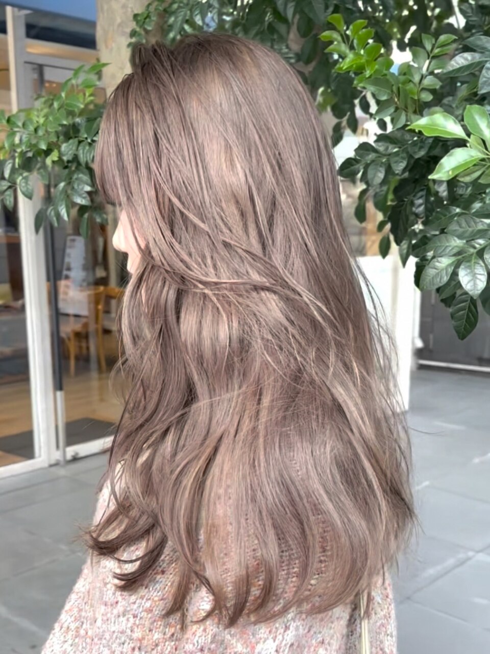 透明感ピンクベージュ/ロング/表参道/原宿/女性美容師