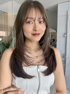 ミンクス渋谷スマートサロン(MINX shibuya smart salon) 【MINX】顔周り似合わせカット+デザインカラーベージュ_渋谷