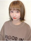 ミルクティベージュ×ボブ