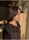 韓国風顔まわり流し前髪ボブ