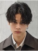 シャドウパーマセンターパートコンマバング韓国ヘア名古屋