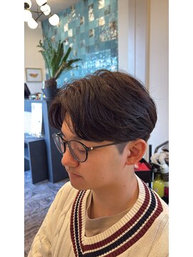 メンズカット、パーマ　ミディアム