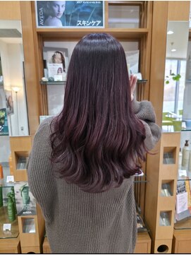 プランタンアヴェダ(printemps AVEDA) 深みボルドーレッド×艶ロング