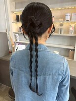 セプト 天神大名(SEPT.)&nbsp;編み下ろし お団子 カチモリ ロープ編み ヘアセット 結婚式