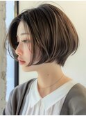 ◎30代40代◎前下がりショートボブ×くびれレイヤー春カラー