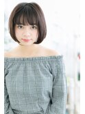カットラインが決め手!小顔前下がりナチュラルボブ