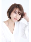 40代ヘルシー大人似合わせ小顔丸みショートボブ