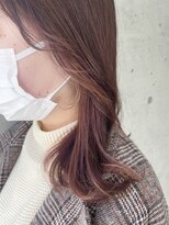 ガーデン タチカワ(garden tachikawa)&nbsp;鎖骨ロブ×インナーカラー×ピンクベージュ