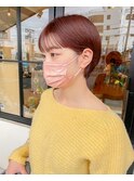 カシスオレンジカラー×丸みショート