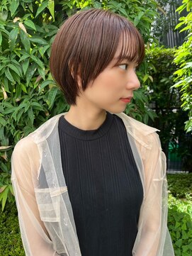 ミラバイグリーン(Mira by green) グレージュカラー/ココアベージュ/ショートボブ/ショート