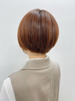 ヘアデザインロアール 元町店(Hair Design LOIRE) 丸みショートボブ×アプリコットオレンジ