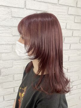 レーベン(Leben) ピンクオレンジ セミロング