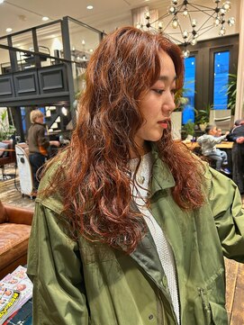 ナビッジ(NABIGE) パーマ/オレンジブラウン/ブリーチなし スタイリスト 中原